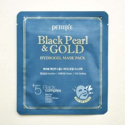 Гидрогелевая маска с золотом и черным жемчугом Petitfee Black Pearl Gold Hydrogel Mask Pack