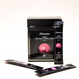 Ночной крем с муцином улитки и витамином JmSolution Active Pink Snail Sleeping Cream 4 мл